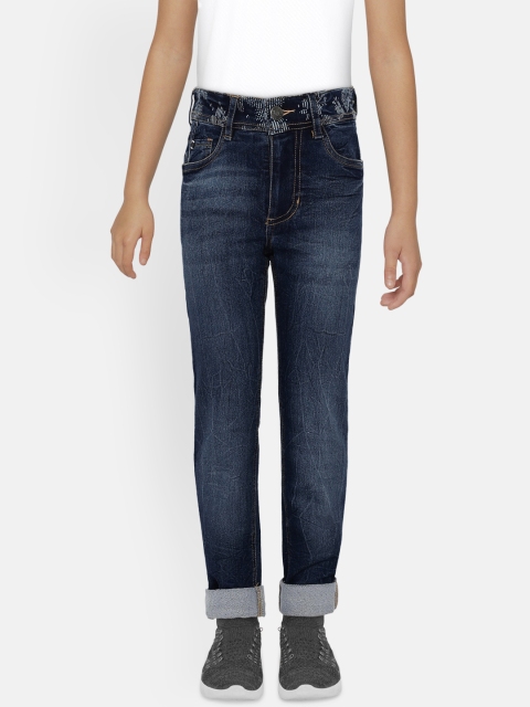 

UNDER FOURTEEN ONLY Boys Navy Blue Regular Fit Mid-Rise Clean Look Jeans