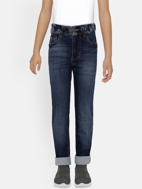 

UNDER FOURTEEN ONLY Boys Navy Blue Regular Fit Mid-Rise Clean Look Jeans