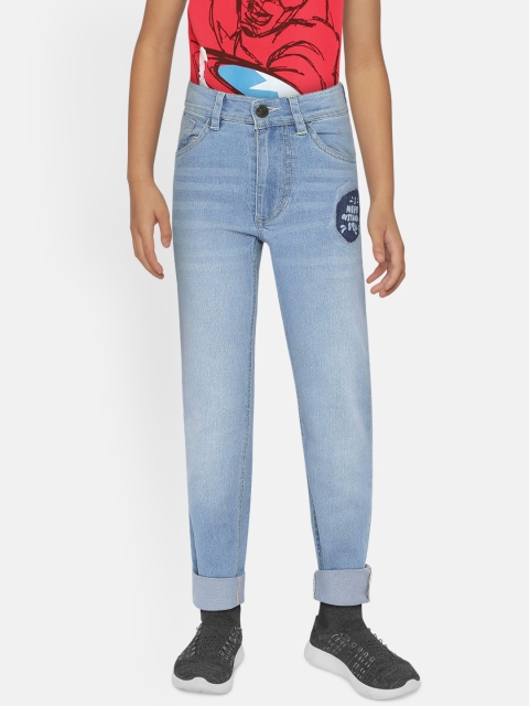 

UNDER FOURTEEN ONLY Boys Blue Regular Fit Mid-Rise Clean Look Jeans