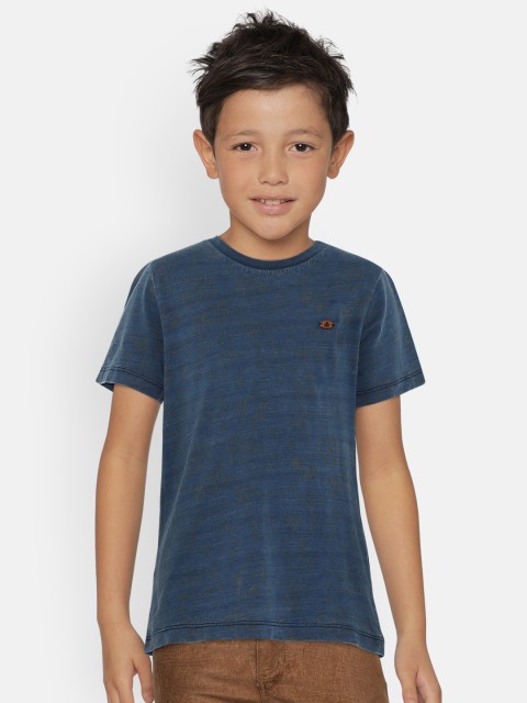 

UNDER FOURTEEN ONLY Boys Blue Printed Round Neck T-shirt