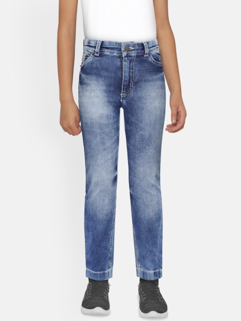 

UNDER FOURTEEN ONLY Boys Blue Regular Fit Mid-Rise Clean Look Jeans