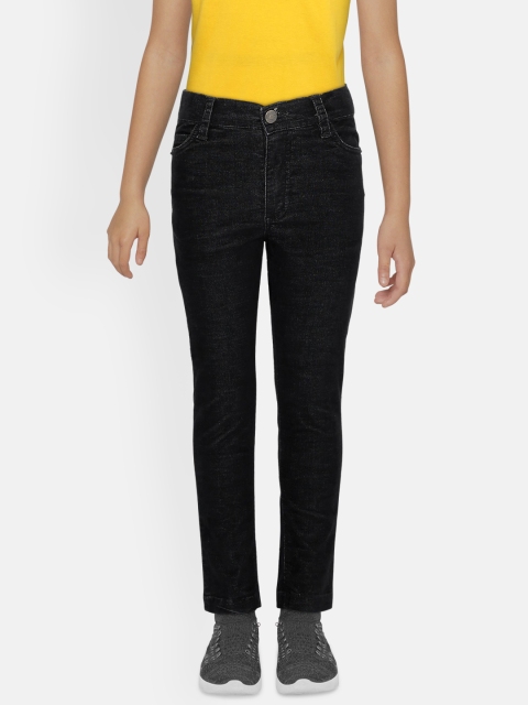 

UNDER FOURTEEN ONLY Boys Black Regular Fit Solid Regular Trousers