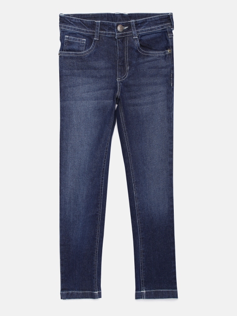 

UNDER FOURTEEN ONLY Girls Navy Blue Regular Fit Mid-Rise Clean Look Jeans