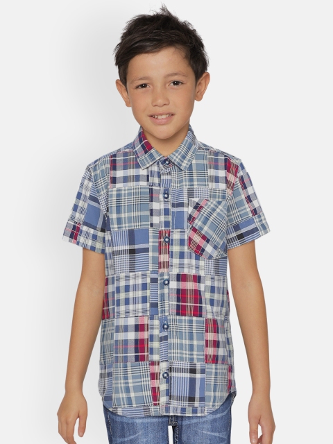 

UNDER FOURTEEN ONLY Boys Multicoloured Regular Fit Checked Casual Shirt, Multi