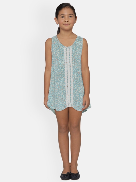 

UNDER FOURTEEN ONLY Girls Blue Printed A-Line Dress