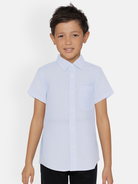 

UNDER FOURTEEN ONLY Boys Blue Regular Fit Solid Casual Shirt