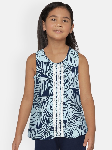 

UNDER FOURTEEN ONLY Girls Blue & White Printed A-Line Dress