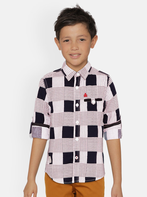 

UNDER FOURTEEN ONLY Boys Multicoloured Regular Fit Checked Casual Shirt, Multi
