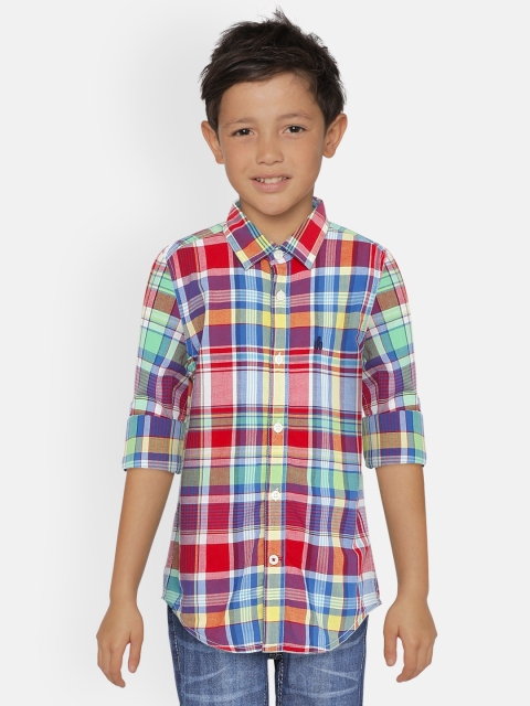 

UNDER FOURTEEN ONLY Boys Red & Yellow Checked Regular Fit Casual Shirt