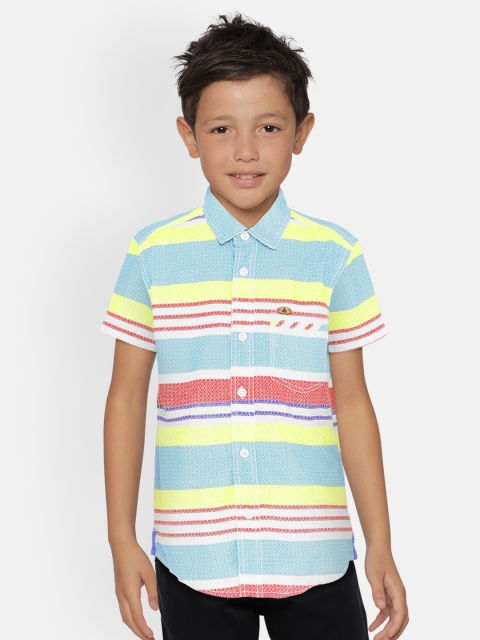 

UNDER FOURTEEN ONLY Boys Multicoloured Regular Fit Striped Casual Shirt, Multi
