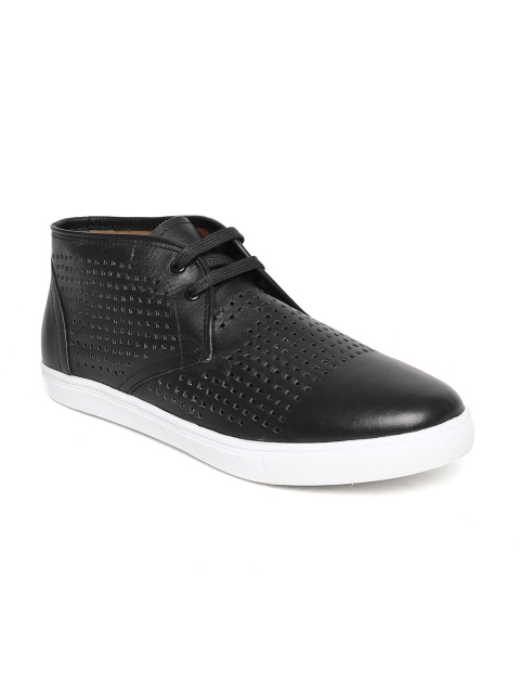 

Mast & Harbour Men Black Cut-Work Leather Casual Shoes