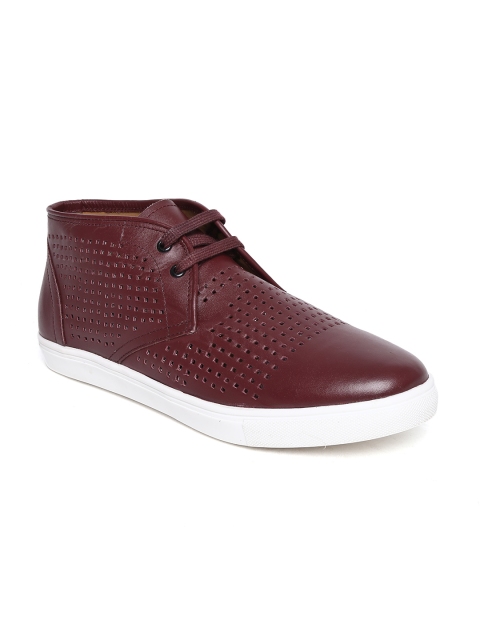 

Mast & Harbour Men Burgundy Cut-Work Leather Casual Shoes