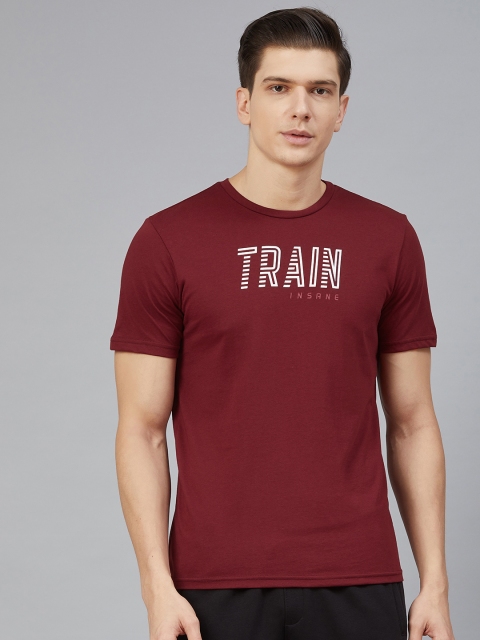 

Alcis Men Maroon & White Printed Round Neck T-shirt