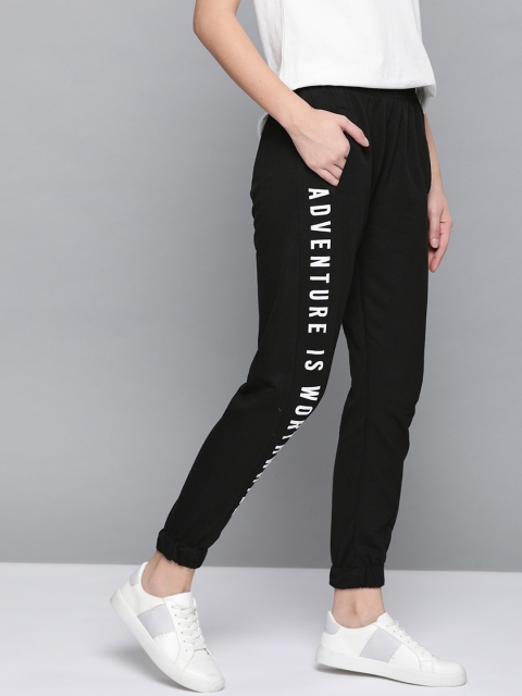 

Mast & Harbour Women Black Printed Detail Joggers