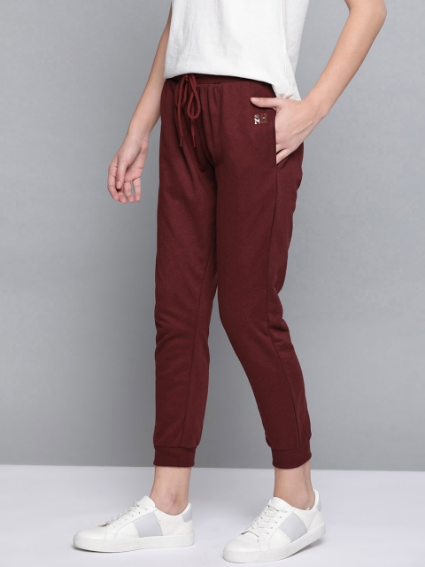 

Mast & Harbour Women Maroon Solid Cropped Joggers