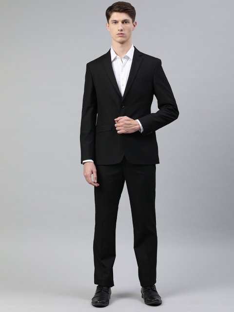 

Park Avenue Men Black Solid Super Slim Fit Single-Breasted Formal Suit