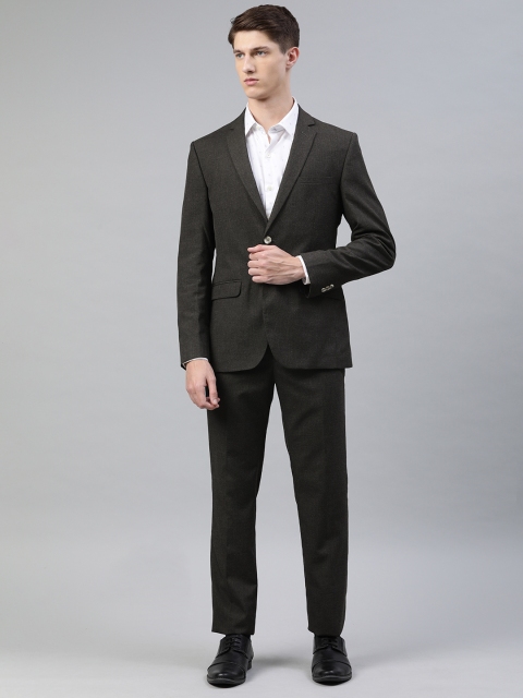 

Park Avenue Men Charcoal Grey Solid Super Slim Fit Single-Breasted Formal Suit