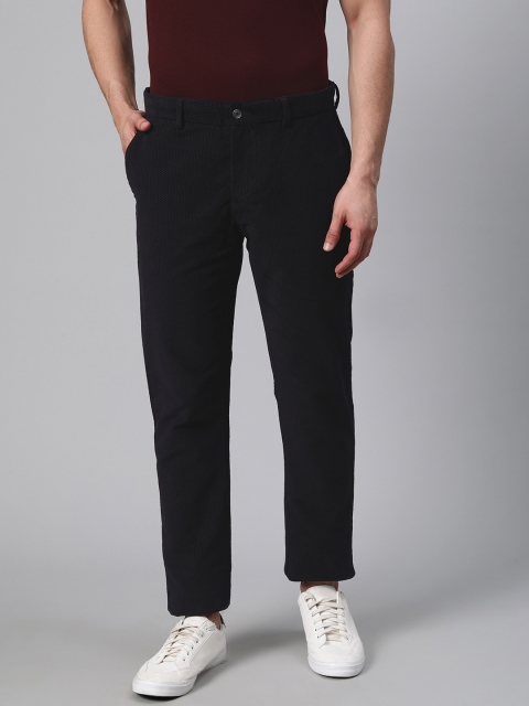 

Blackberrys Men Navy Blue Sharp Skinny Fit Self Design Regular Trousers