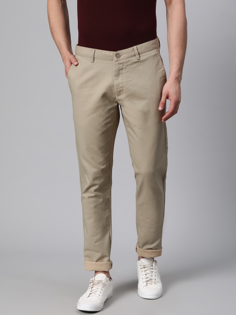 

Blackberrys Men Khaki Sharp Slim Fit Printed Regular Trousers