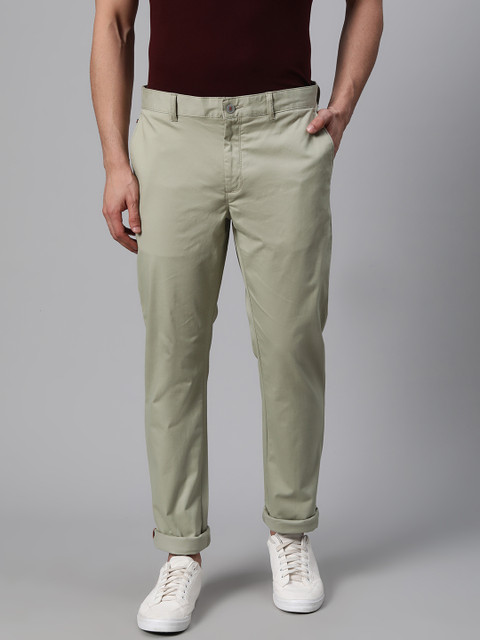

Blackberrys Men Sea Green Sharp Skinny Fit Solid Chinos