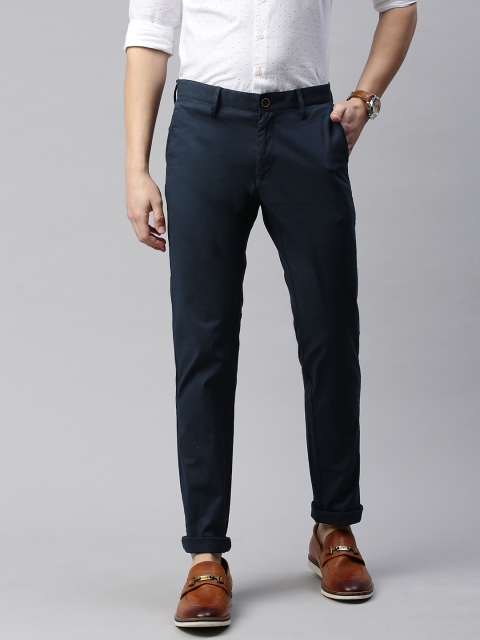 

Indian Terrain Men Navy Blue Brooklyn Slim Fit Solid Chinos