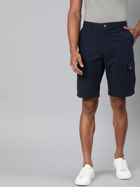 

Indian Terrain Men Navy Blue Solid Regular Fit Cargo Shorts