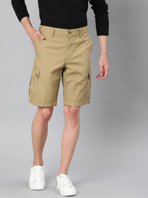

Indian Terrain Men Beige Solid Regular Fit Cargo Shorts