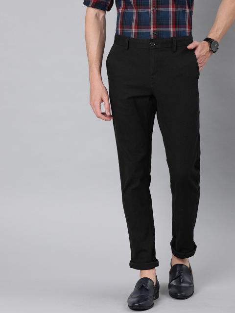 

Indian Terrain Men Black Brooklyn Slim Fit Solid Regular Trousers