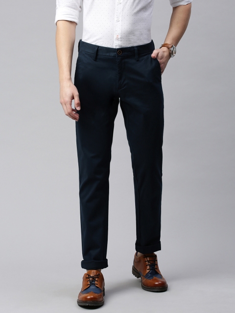

Indian Terrain Men Blue Brooklyn Slim Fit Solid Chinos