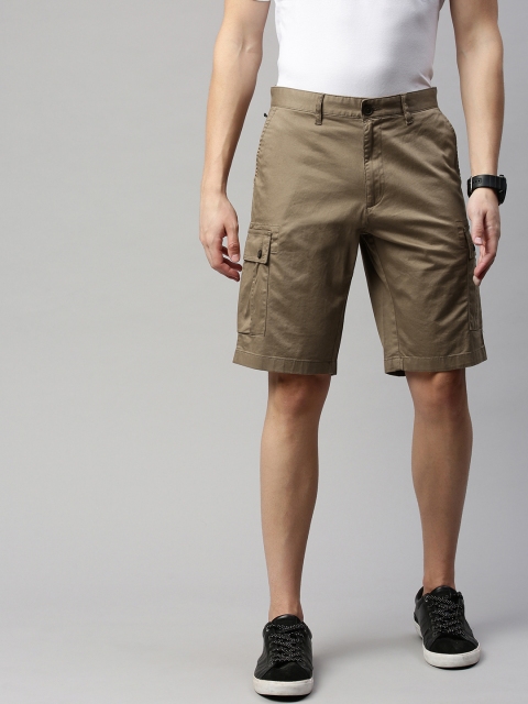 

Indian Terrain Men Khaki Solid Regular Fit Cargo Shorts