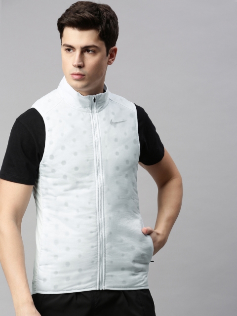 

Nike Men Grey Printed AROLYR VEST Running Jacket