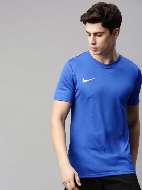 

Nike Men Blue Solid PARK VI JSY Dri-Fit Round Neck Football T-shirt