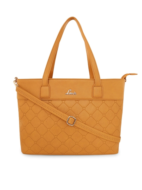 

Lavie Mustard Solid Quilted Handheld Bag