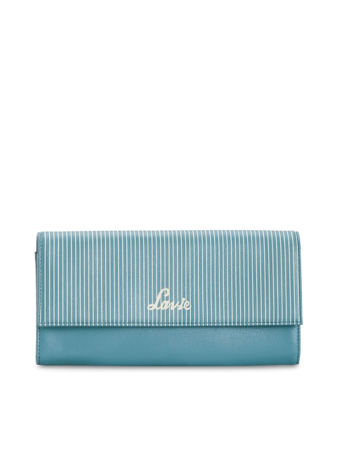 

Lavie Women Blue & White Striped Two Fold Wallet