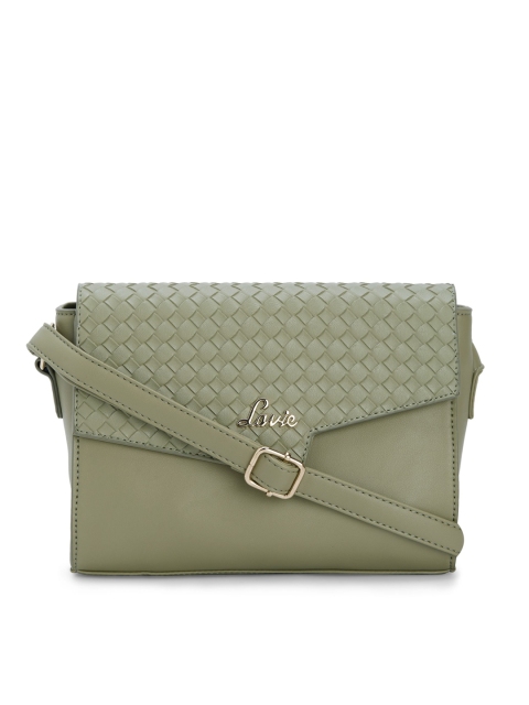 

Lavie Olive Green Textured Sling Bag