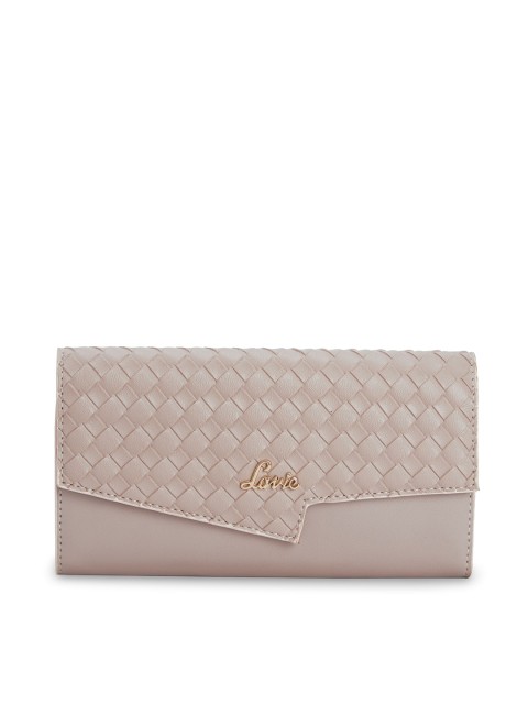 

Lavie Women Pink Textured Three Fold Wallet