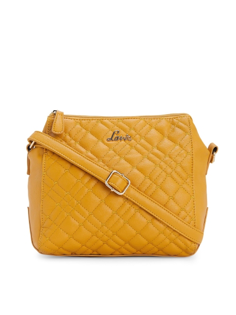

Lavie Yellow Textured Sling Bag