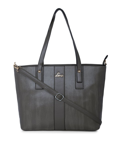 

Lavie Olive Green Self Design Handheld Bag