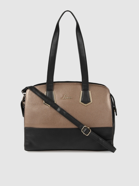 

Lavie Copper-Toned & Black Colourblocked Shoulder Bag