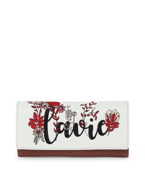 

Lavie Women Maroon & White Colourblocked Three Fold Wallet