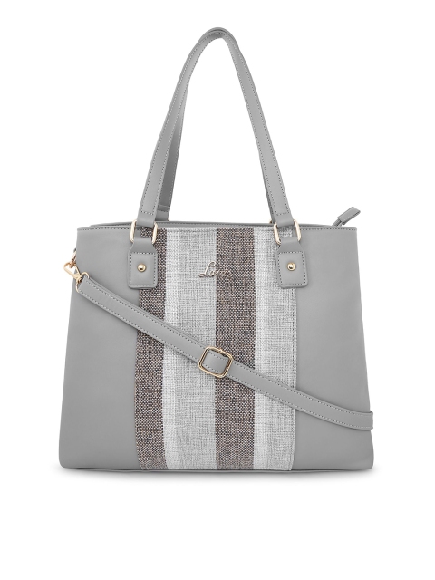 

Lavie Grey Striped Handheld Bag