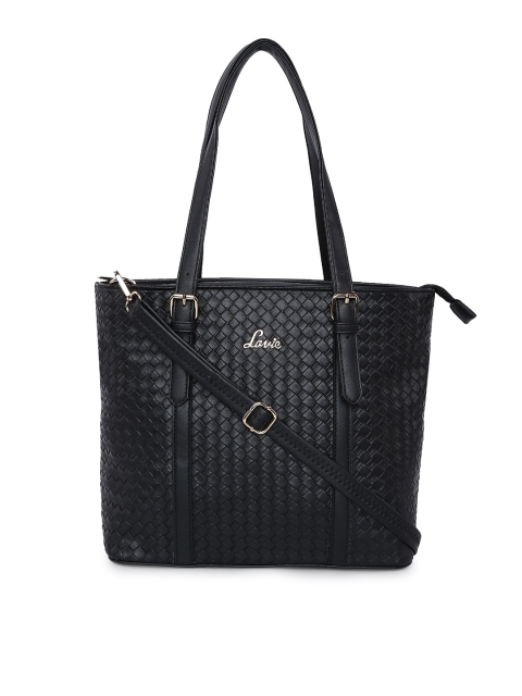 

Lavie Black Self Design Handheld Bag
