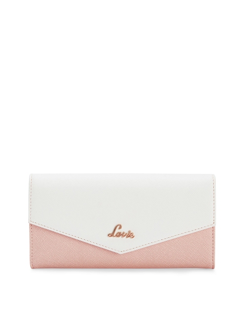 

Lavie Women Pink & White Colourblocked Envelope Wallet