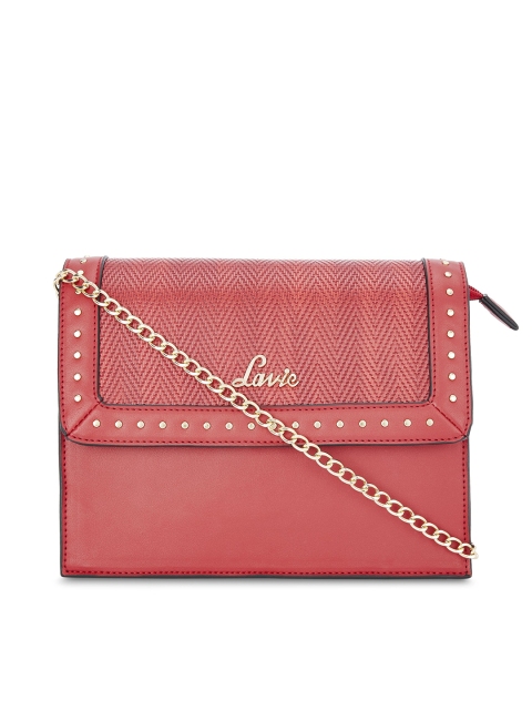 

Lavie Red Textured Sling Bag