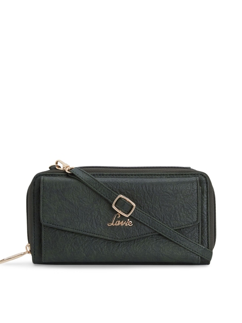 

Lavie Women Olive Green Textured Zip Around Wallet