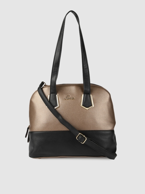 

Lavie Copper-Toned & Black Colourblocked Shoulder Bag