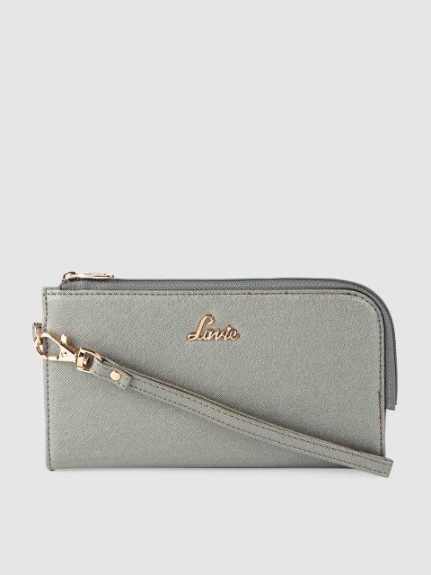 

Lavie Women Grey Solid Zip Around Wallet