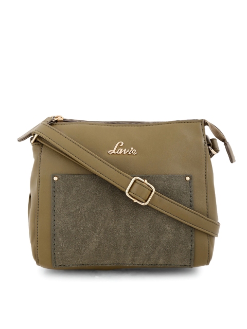 

Lavie Olive Green Solid Sling Bag