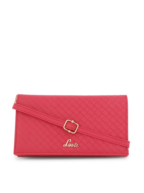 

Lavie Women Pink Textured Two Fold Wallet