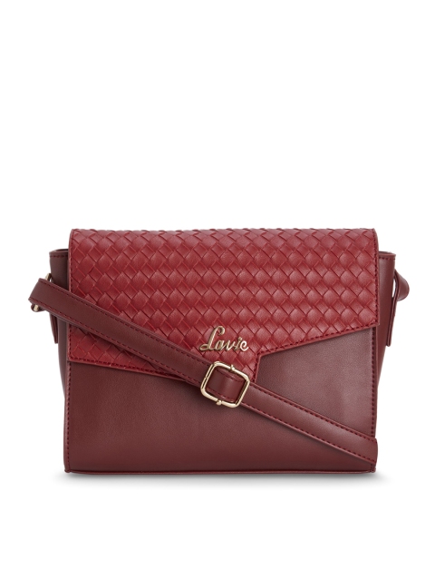 

Lavie Maroon Textured Sling Bag